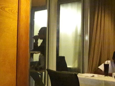 Cigar smoker right next to where we were eating